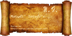 Matyé István névjegykártya